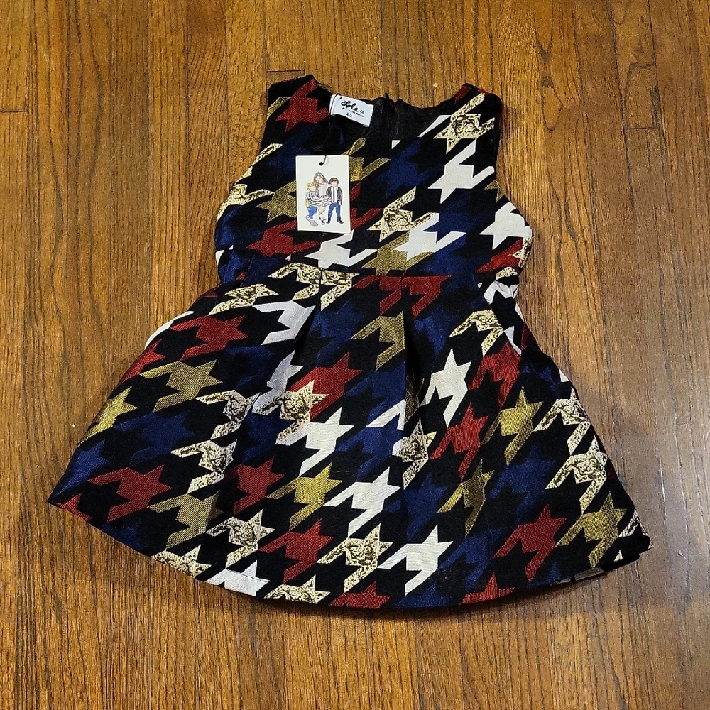 Lola + The Boys Multicolor Houndstooth Dress